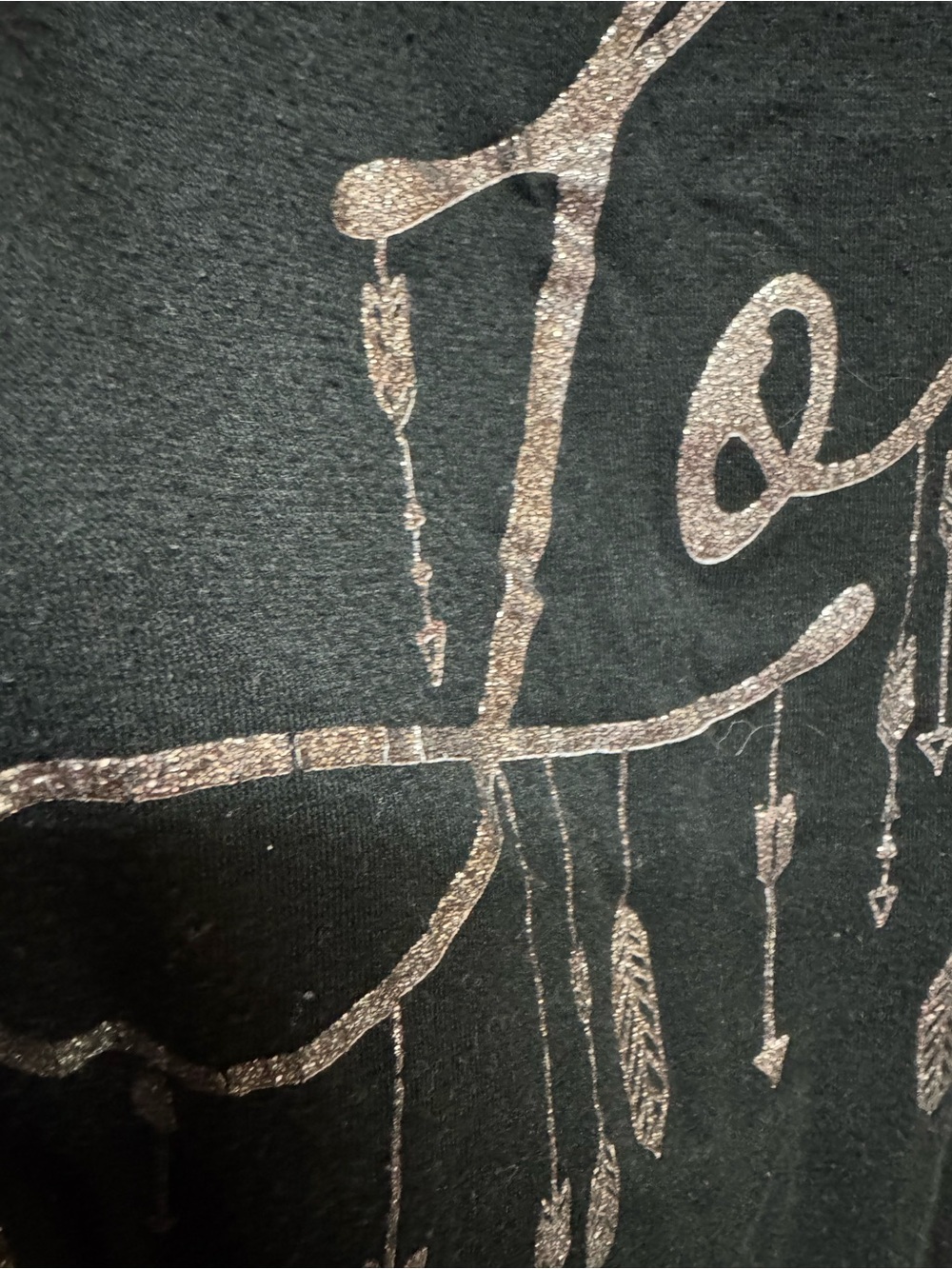 No Boundaries Black Tank Top with Metallic Rose-Gold "Love" Script - Picture 3 of 6